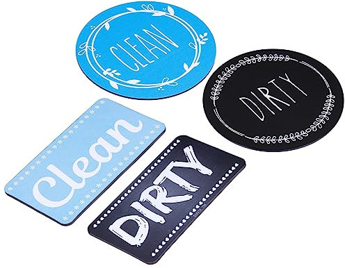 sourcing map Dishwasher Magnet Clean Dirty Sign Black-Blue Double-sided Use for Dishwasher Washing Machine Refrigerator Clean Dirty Sign Indication 1set