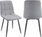 JIJIAN 2er Set Esszimmerstühle, Gepolsterte Stühle mit Leinenstoff und Schwarzen Metallbeinen, Schachbrettmuster, Esszimmerstühle für Esszimmer Wohnzimmer Schlafzimmer Küche Lounge Rezeption
