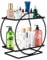Badezimmer Organiser, 2 Schicht Kosmetische Standregal Aufbewahrungstablett, Küchenregal Stehend Skincare Organizer, Metall Ständer Schmink Regal für Badezimmer Küche Schlafzimmer Schminktisch Schwarz