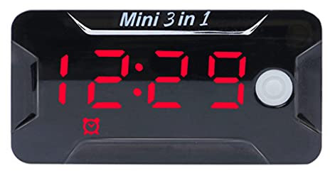 LUOFANG Moto Digitale per Orologio + termometro + misuratore di età Tester Impermeabile 3 in 1 Indicatore di Livello Batteria