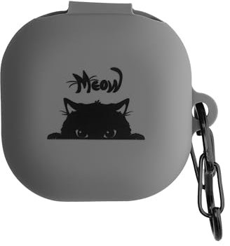 kwmobile Custodia per Samsung Galaxy Buds 2 Pro/Buds 2 / Buds Live Cover - Protezione Resistente per Auricolari Wireless - in Silicone Antigraffio - Gatto Nero