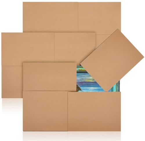 Cholemy 1 Set TV Moving Boxes, 40 x 30 x 3 1/2 Mirror Box Large Corrugated Flat Packing Boxes for Picture Art Frame Artwork Screen TV Shipping Packaging Storage Protection Supplies