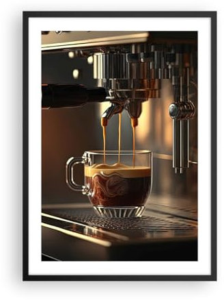 Wandposter Art Prints 50x70cm Poster Schwarzrahmen Kaffee Kaffeemaschine Gastronomie Küche Wanddeko Bild Wand Kunstdruck Deko Wandbilder Dekoration Wohnzimmer Schlafzimmer Modern Wall P2BPA50x70-5745