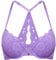 DOBREVA Damen Vorderverschluss BH mit Bügel Push Up Spitzen Neckholder BHS Racerback Tiefer Ausschnitt Gepolsterter Flieder 90E