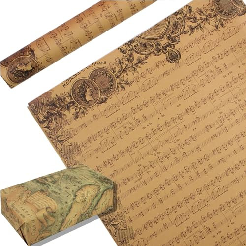 Kraftpapier Geschenkpapier, 6 Rollen in 1 Rolle Geschenkpapier Braun, 74 * 51CM Geschenkpapier Kraftpapier, Braunes Geschenkpapie, Geschenkpapier Braun Natur (1)