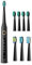 Nanologic Elektrische Zahnbürste, Schallzahnbürste Wasserdicht mit 5 Modi Timer 8 Ersatzköpfe Electric Toothbrush für Erwachsen - Schwarz