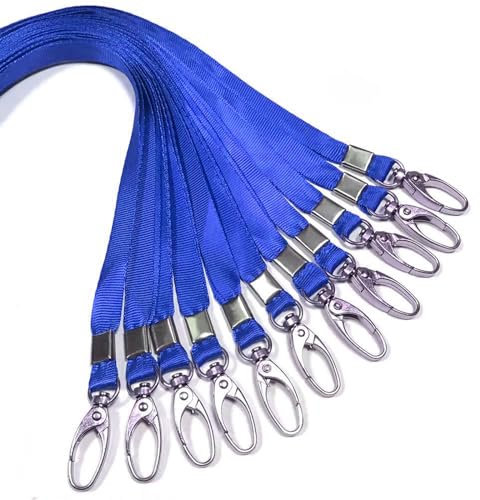 TCPENG Schlüsselband, schwarz, 100 Stück, für Ausweise, Hals, Kreuzfahrt, Schlüsselband, Namensschild, Ausweishalter, 100 Stück, blau, One size