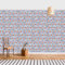 Bilderwelten Fototapete Muster 95 x 144 cm Ikat Muster Mexiko Rot Blau Exotisch Vliestapete Tapete Wanddeko Ideen