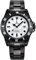 Alienwork Armbanduhr Herren Damen Schwarz Edelstahl Metallarmband Kalender Datum Weiss Leuchtzifferblatt Klassik Elegant