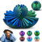3,1 Zoll mittelgroß 3D Gedruckter Zahnradball, Gear Sphere für Kinder und Erwachsene, Zappelspielzeug zur Stressabbau, Fidget Cube und Fidget Toys Set, Spinner Ball und Reisespielzeug. (Blue + Green)