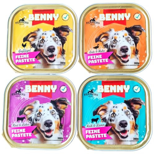 Benny Hundefutter Feine Pastete Mix 4 Sorten 54 x 300 g