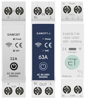 6-63A 1P+N Smart Circuit Breaker Kwh Meter Monitoring Timer Relay MCB Smart Voltage Current Protection CZAOINCU(No Metering,32A)