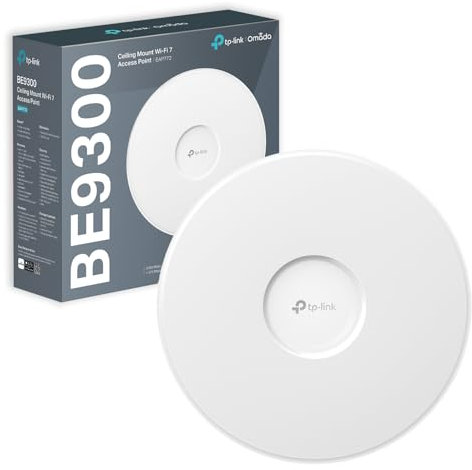 TP-Link EAP772 WiFi 7 Access Point, Tri-Band Gigabit BE9300 Wireless Access Points, Support Passive PoE, Easily Mount to Wall or Ceiling, Free Cloud Controller, Mesh & AI roaming