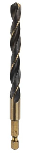 HARFINGTON 1/4 Hex Shank Twist Drill Bits 9mm Gold Titanium & Black Nitride Coated 4341 High Speed Steel Quick Change Hex Drilling Bit Jobber Drill Bits for Wood Plastic Metal