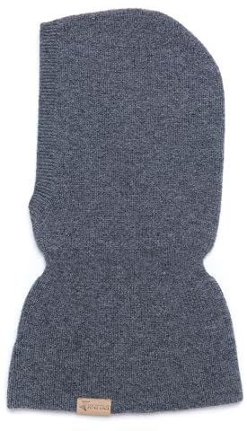 KNITAS Cappello Lavorato a Maglia monostrato in Lana Merino e Cashmere per Neonati e Bambini Piccoli I Passamontagna Morbido e Caldo per Bambini in Grigio - Taglia (46-50) per 1-3 Anni