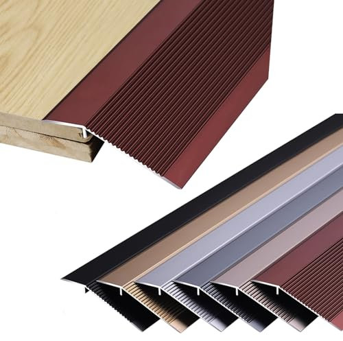 Tira de aluminio para umbral de puerta para entrada de casa, rampa reductora de 10 cm de ancho para zonas de alto tráfico
