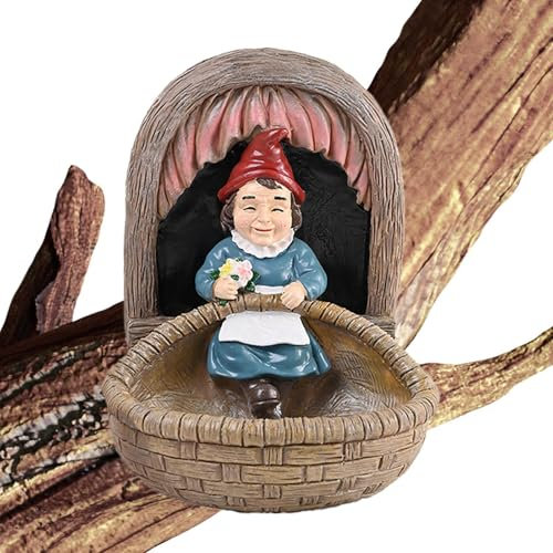 Vogeltränke für den Garten, Zwerge, für den Außenbereich, Kolibri-Futterspender – Gartenzwerg, Kolibri-Futterspender für den Außenbereich, für Balkon, Garten, Terrasse