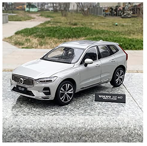 EMRGAZQD Motorfahrzeuge Replika Auto 1:18 for Volvo XC60 2022 SUV Simulation Legierung Auto Modell Statische Fahrzeug Sammeln Souvenirs Ornament Originalgetreue Nachbildung(Silver)