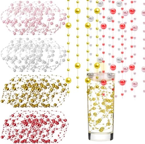 20 unidades 1,2 m guirnalda de perlas artificiales, cinta de perlas decorativas