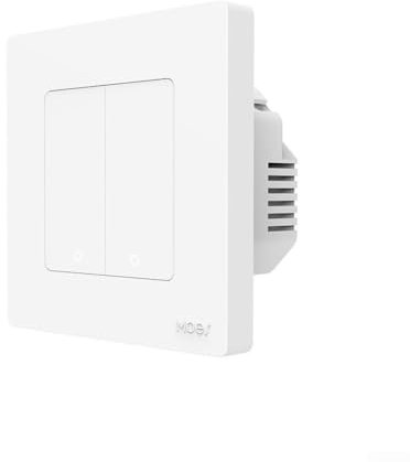 Jonikuper Smart Switch for ZigBee, 10A, Compatible with for Moes Star Ring Series, Touch Controlled Smart Wall Switch, Smart Light Switch (2 Gang White)