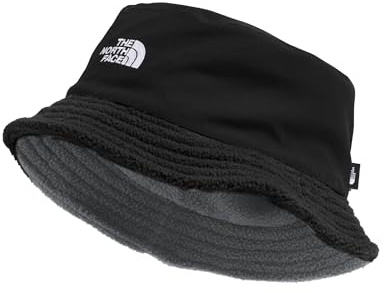 The North Face Yumiori Bucket | Fleece Winter Hat for Men & Women, Adjustable Fit, Water Repellent, Recycled Fabric, TNF Black/Smoked Pearl, Small/Medium
