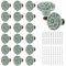 NIHUIFDPY 20Pcs Ceramic Cabinet Knobs Vintage Drawer Knobs Decorative Kitchen Furniture Handle with Screws 3.4cm Round Antique Cupboard Door Dresser Knob for Wardrobe Home Interior Décor(Green)