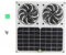 FLEXMAN 12 Zoll Ventilator mit Solarpanel Antrieb, 100 W Doppelventilator, Solarbetriebener Ventilator, Solar Abluftventilator für Kleine Hühnerställe, Gewächshäuser, Schuppen