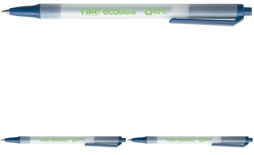 BIC Kugelschreiber ECOlutions Clic Stic, 0,32 mm, blau (Packung mit 3)