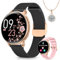 BANLVS Smartwatch Damen mit Telefonfunktion, 1.27“ HD Uhren Damen mit 110 Sportmodi, Pulsmesser, Schlafmonitor, Menstruationszyklus und BMI, IP68 Wasserdicht Smartwatch für Android iOS, Schwarzes Gold