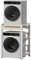 Qcesorib Meuble Machine à Laver et Seche Linge avec Séparateur, Kit D'empilage pour Machine à Laver et Sèche-Linge, Superposition Lave Linge Seche Linge, pour Balcon Buanderie, Noir