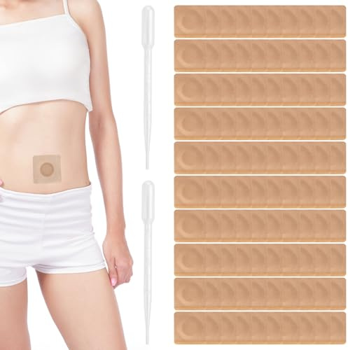100 Stück Castor Oil Patches Castor Oil Wrap Sehr Saugfähig Rizinusöl Kompressen Selbstklebende Rizinusölpackung rizinusöl pflaster für Bauchnabel und überall (Öl Nicht Lieferumfang Enthalten)
