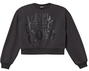 s.Oliver Mädchen Kuscheliges Crop Oversize Shape mit Schimmerndem Print Sweatshirt