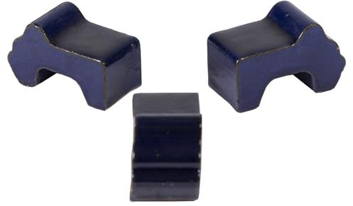 colourliving Füßchen für Blumenkübel 3er Set aus Ton zum Teil glasiert | Blumentopf Füßchen Terracotta | Kübelfüße - Untersetzer Terracotta (blau)