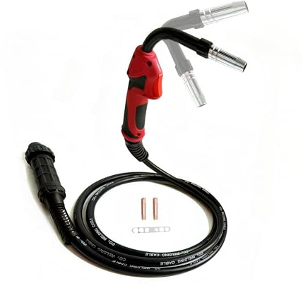 TimelyDu Flexible MB15 15AK MIG/MAG Welding Gun Torch with 3M Cable – Euro Connector, Bendable Head for Tight Spaces