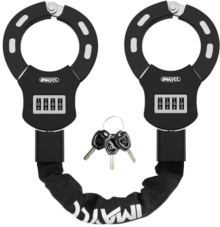IMAYCC Antivol pour scooter, combinaison à 4 chiffres, antivol robuste réinitialisable avec 3 clés, chaîne antivol pour scooter électrique, moto et porte