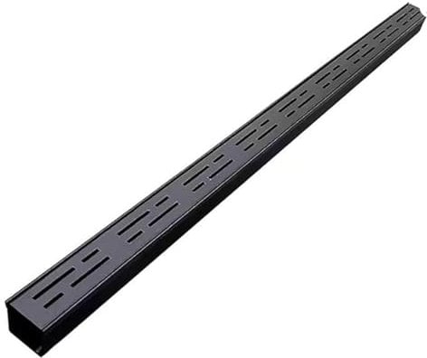 Grondaia rettangolare in acciaio inox nero 304, piastra di scarico rettangolare, copertura per scarico fognario esterno, griglia di scarico esterna, grondaia rimovibile, telaio per grondaia per garage