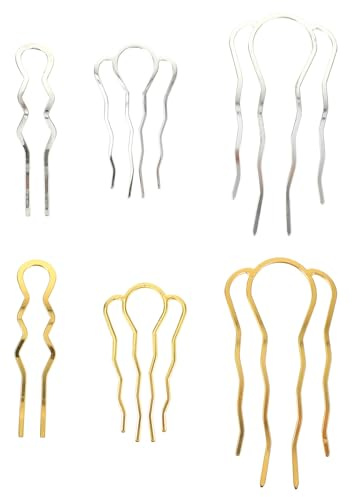 LOORGVEL Lot de 6 Épingles à Cheveux en Fer Vintage de U Légères pour Créer des Coiffures Simples et Élégantes Couleur Aléatoire