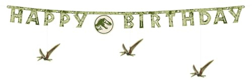Happy Birthday Girlande 165x45cm Jurassic World - Banner Deko - Geburtstagsgirlande für Kindergeburtstag Geburtstag - Geburtstagsdeko & Partyzubehör - Grün