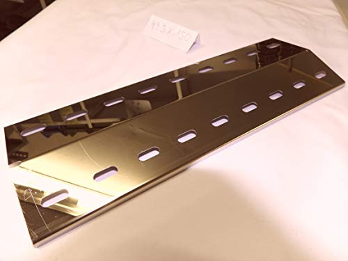 Premium V4A 3 Stück Flammenverteiler Edelstahl-Manufaktur Ersatz-Set: (435mm x 150mm x 1mm - 3 Stück) Flammenabdeckung für Gasgrills