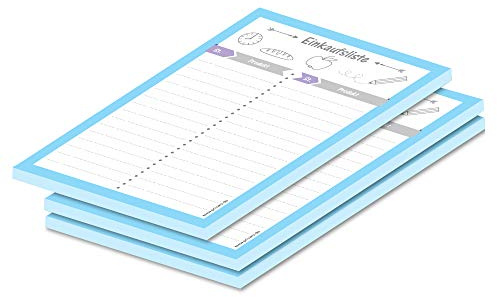 PRICARO Einkaufsliste Allerlei, hellblau, A5, 3 Stück