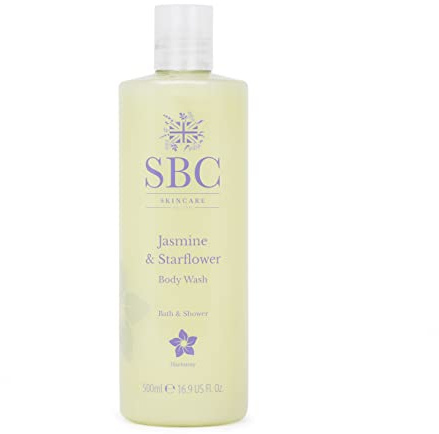 SBC Skincare Jasmine & Starflower Body Wash - 500ml | Floral Body Wash For All The Family | Vegan Friendly Shower Gel | Moisturising Body Wash For Dry Skin | SLS Free