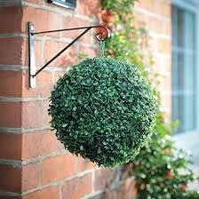 Garden Mile Artificial Topiary Ball Garden Outdoor Decoration Boxwood Topiary Ball with Hanging 3 Way Chain Faux Boxwood Decorative Ball Fake Plants for Home & Garden