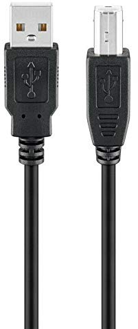 PerfectHD USB 2.0 Kabel | 5m | Druckerkabel | Datenkabel bis 0,48 Gbit/s | USB 2.0 Stecker (Typ A) > USB 2.0 Stecker (Typ B) | Verbindungskabel Anschlusskabel | Schwarz | 5 Meter