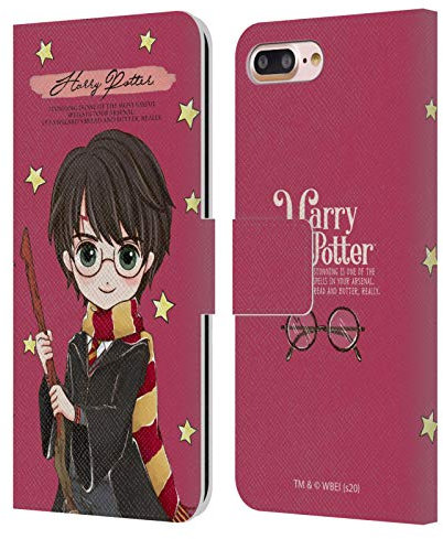 Head Case Designs Officially Licensed Harry Potter Harry Deathly Hallows XXXVII Leather Wallet Case Compatible With Apple iPhone 7 Plus/iPhone 8 Plus
