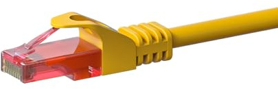 Danicom CAT6 Netzwerkkabel - U/UTP - 0.50 m - Gelb - 100% Kupfer | POE, Ethernet, LAN, Patchkabel, Datenkabel, RJ45 - für Serverschränke, Switches, Router, Modems!