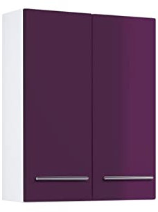 Held Möbel Bad Hängeschrank Parma in Hochglanz aubergine 50 cm breit