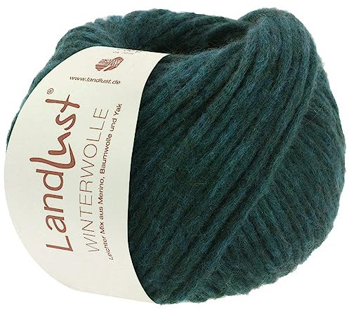 LANA GROSSA Landlust Winterwolle | Soffilo mit Yakfasern | Handstrickgarn aus 50% Schurwolle (Merino), 35% Baumwolle & 15% Yak | 50g Wolle zum Stricken & Häkeln | 70m Garn FB18