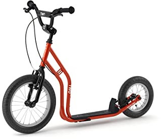 Yedoo Two Kinder Tretroller - für Kinder ab 6 Jahre, ab 120 cm Körperhöhe, mit Luftreifen 16/12 - für Mädchen und Jungen, Höhenverstellbar mit Ständer und Reflexelementen