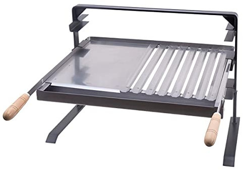 PEGANE Support Barbecue avec Grille et récupérateur de Graisse en INOX Coloris Gris - 80 x 43 x 42 cm
