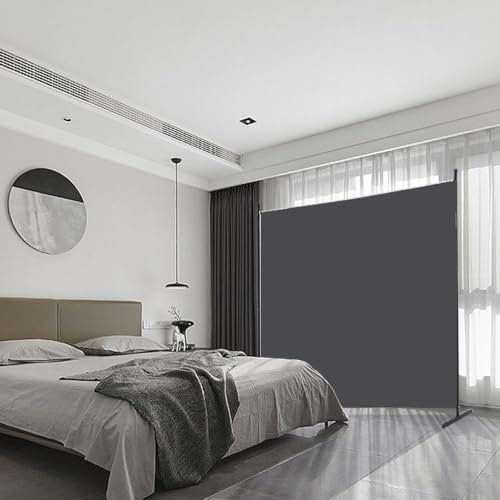 Mingone Raumteiler Trennwand Innen Garten Stellwand Balkon Sichtschutz Paravent Spanische Wand Quadratisch aus Stoff 1 Teilig für Büros,175x180cm, Anthrazit